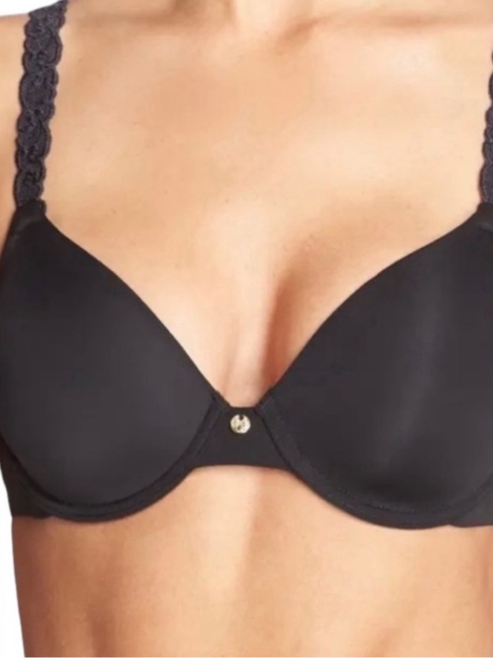 Natori Rose Dream Custom Coverage T-Shirt Bra 731080 Black - 32DDD